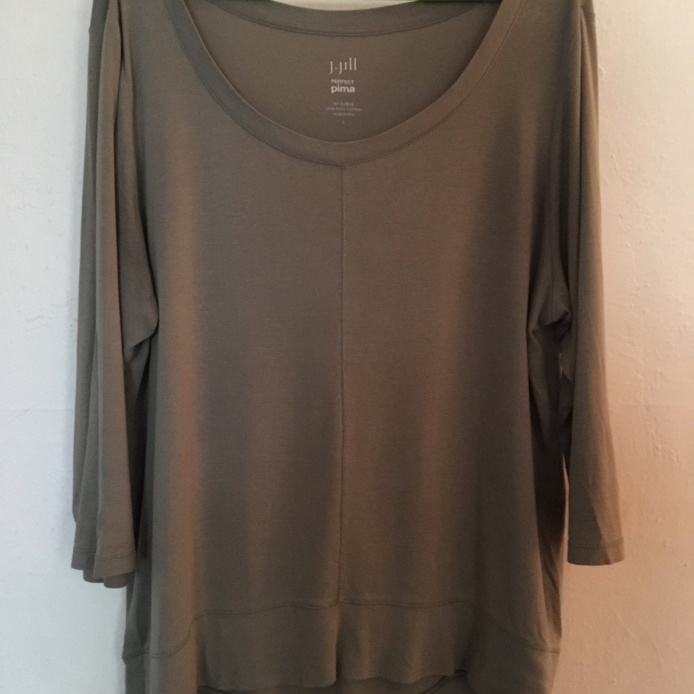 J. Jill size large sage green pima 3/4 sleeve